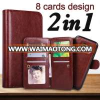 2 in 1 8 cards book style bussiness wallet phone case cover for Samsung Galaxy S7